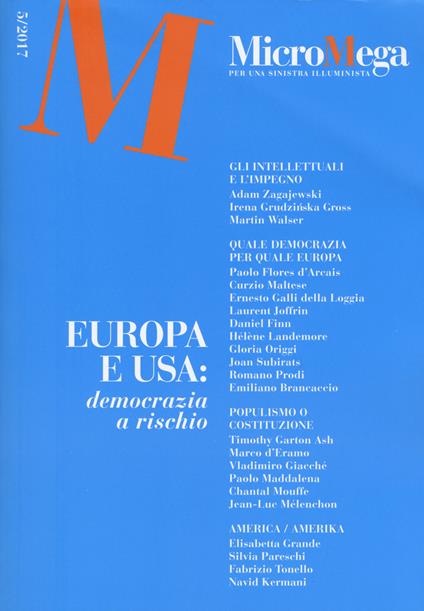 Micromega (2017). Vol. 5: Europa e USA: democrazia a rischio - copertina