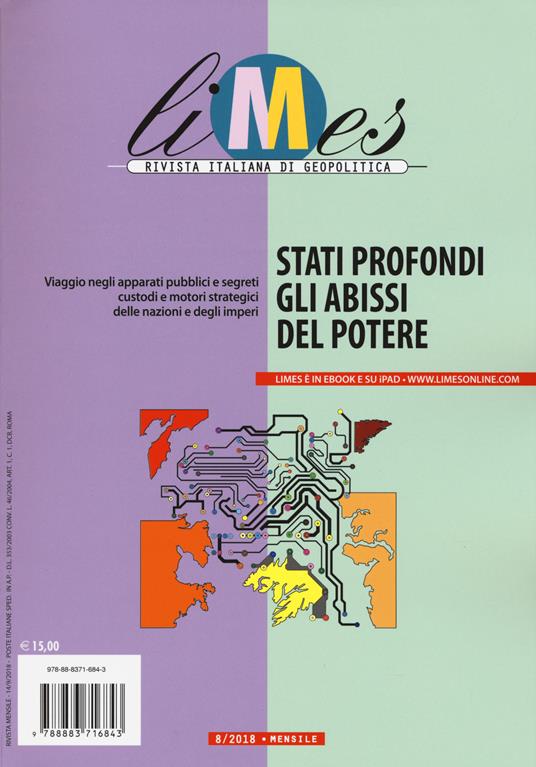 Limes. Rivista italiana di geopolitica (2018). Vol. 8: Stati profondi. Gli abissi del potere (agosto) - copertina