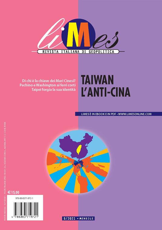 Limes. Rivista italiana di geopolitica (2021). Vol. 9: Taiwan l'anti-Cina - copertina