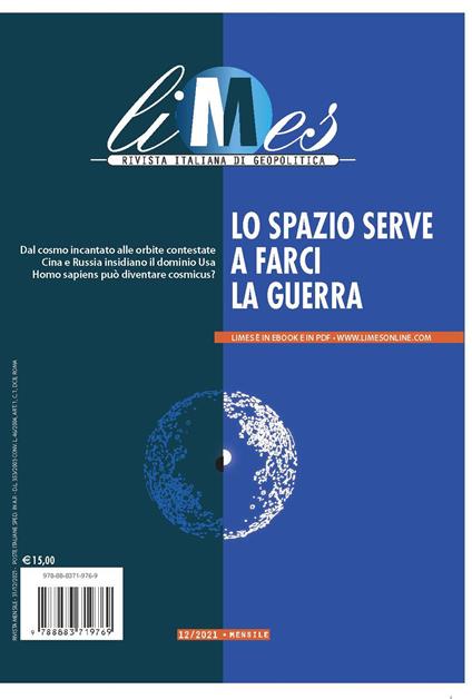 Limes. Rivista italiana di geopolitica (2021). Vol. 12: Lo spazio serve a farci la guerra - copertina