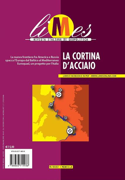 Limes. Rivista italiana di geopolitica (2022). Vol. 5: La cortina di acciaio - copertina
