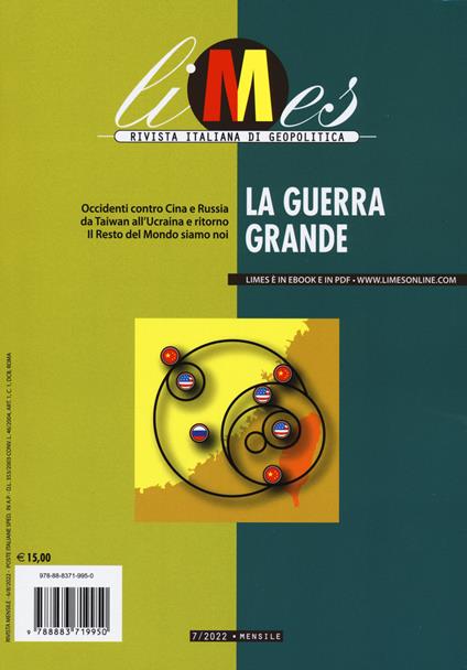 Limes. Rivista italiana di geopolitica (2022). Vol. 7: La guerra grande - copertina