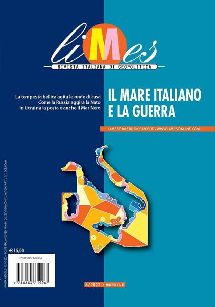 Limes. Rivista italiana di geopolitica (2022). Vol. 8: Il mare italiano e la guerra - copertina