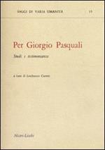 Per Giorgio Pasquali