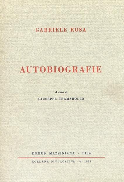 Autobiografie - Gabriele Rosa - copertina