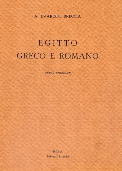 Egitto greco e romano - Evaristo A. Breccia - copertina