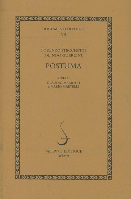 Pòstuma - Lorenzo Stecchetti - copertina