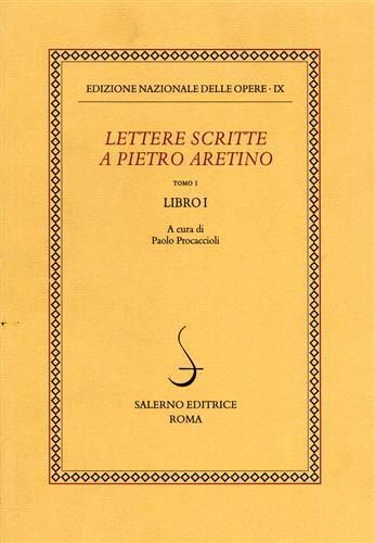Lettere scritte a Pietro Aretino. Vol. 1: Libro 1º. - copertina