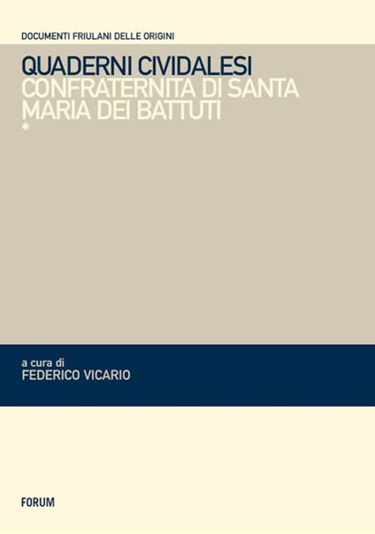 Quaderni cividalesi. Confraternita di Santo Spirito - copertina