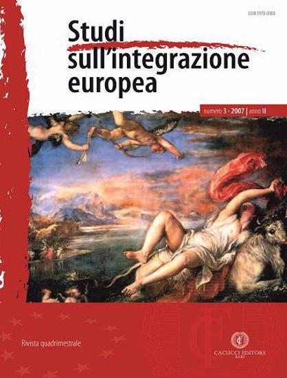 Studi sull'integrazione europea (2008). Vol. 3 - copertina