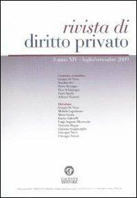 Rivista di diritto privato (2009). Vol. 3 - copertina