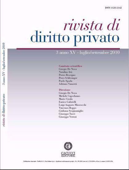 Rivista di diritto privato (2010) - copertina
