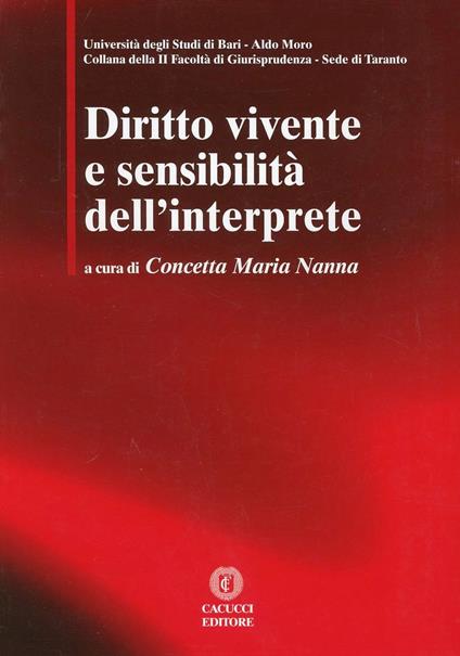 Diritto vivente e sensibilità dell'interprete - copertina