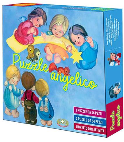 Puzzle angelico. Ediz. a caratteri grandi. Con 4 puzzle con gli angeli - copertina