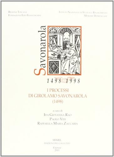 I processi di Girolamo Savonarola (1498) - copertina