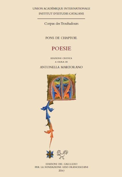 Poesie. Ediz. critica - Pons de Chaptoil - copertina