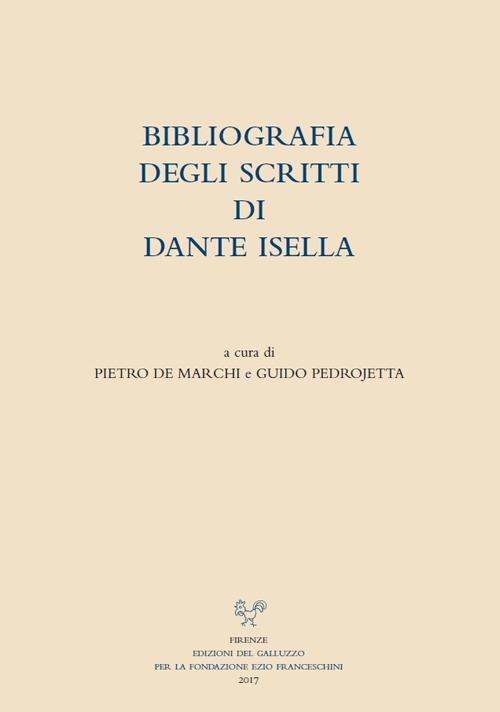 Bibliografia degli scritti di Dante Isella - copertina