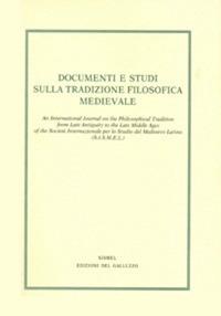 Documenti e studi sulla tradizione filosofica medievale (2018). Vol. 29 - copertina