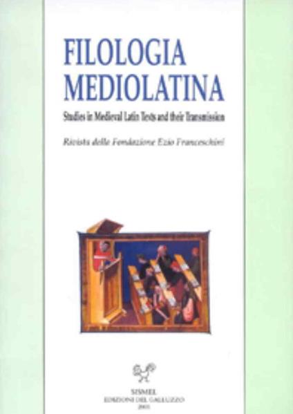 Filologia mediolatina. Studies in medieval latin texts and their transmission (2020). Vol. 27 - copertina