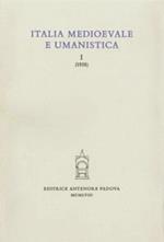 Italia medioevale e umanistica. Vol. 1