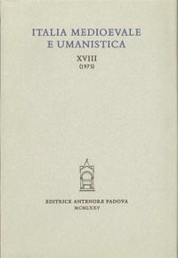 Italia medioevale e umanistica. Vol. 18 - copertina