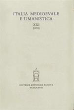 Italia medioevale e umanistica. Vol. 21