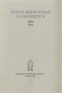 Italia medioevale e umanistica. Vol. 25 - copertina