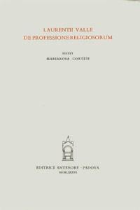 De professione religiosorum - Lorenzo Valla - copertina