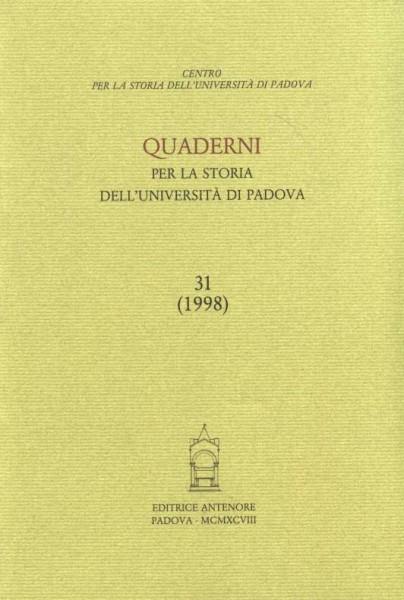 Quaderni per la storia dell'Università di Padova. Vol. 31 - copertina
