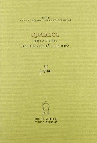 Quaderni per la storia dell'Università di Padova. Vol. 32 - copertina