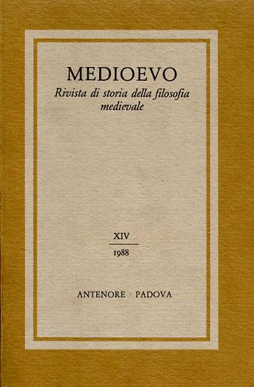 Medioevo. Rivista di storia della filosofia medievale. Vol. 14 - copertina
