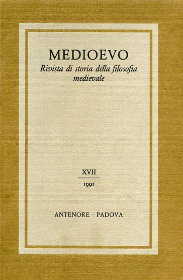Medioevo. Rivista di storia della filosofia medievale. Vol. 17 - copertina