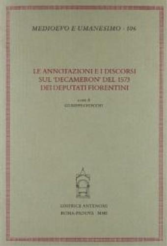 Le annotazioni e i discorsi sul «Decameron» del 1573 dei deputati fiorentini - copertina