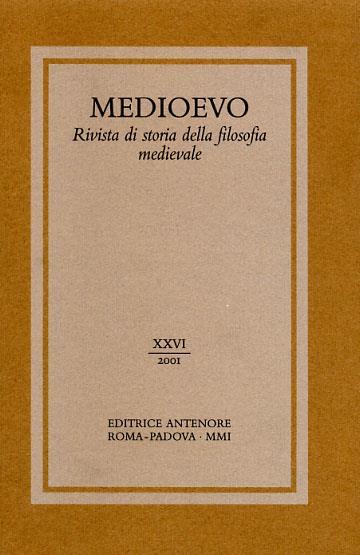 Medioevo. Rivista di storia della filosofia medievale. Vol. 26 - copertina