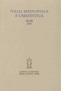 Italia medioevale e umanistica. Vol. 43 - copertina