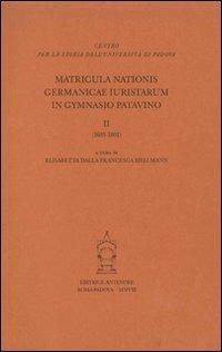 Matricula nationis germanicae 1605-1801 - Elisabetta Della Francesca - copertina