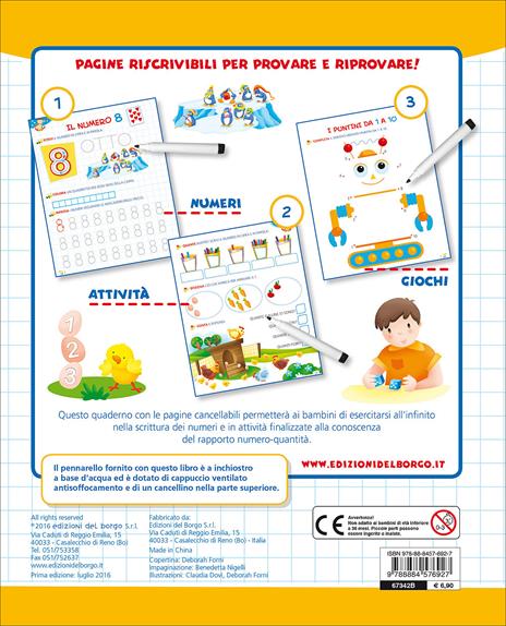 Numeri facili. Ediz. illustrata. Con pennarello cancellabile - Roberta Fanti - 2