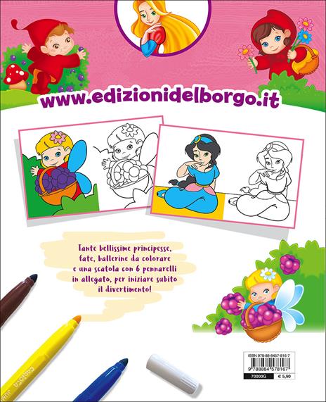 Colora le principesse. Con scatola con 6 pennarelli - Ilaria Ambrosini - 2