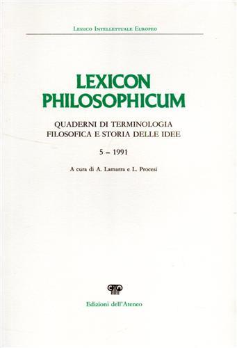 Lexicon philosophicum. Quaderni di terminologia filosofica e storia delle idee - copertina
