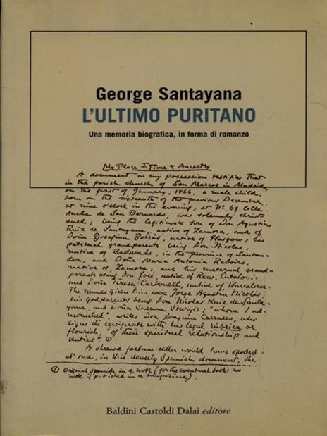 L' ultimo puritano - George Santayana - copertina