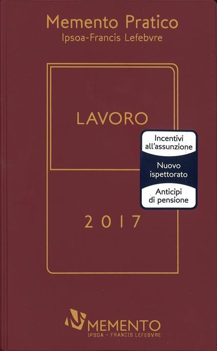 Memento lavoro 2017 - copertina