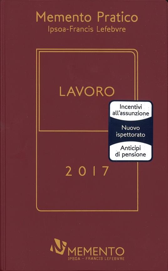 Memento lavoro 2017 - copertina