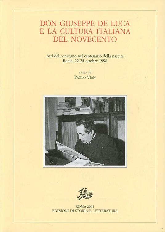 Don Giuseppe De Luca e la cultura italiana del Novecento - copertina