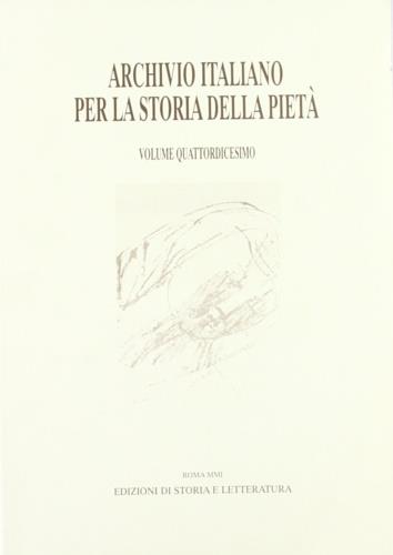 Archivio italiano per la storia della pietà. Vol. 14 - copertina