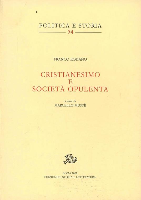 Cristianesimo e società opulenta - Franco Rodano - copertina