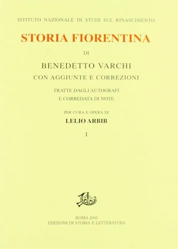 Storia fiorentina. Vol. 1 - Benedetto Varchi - copertina