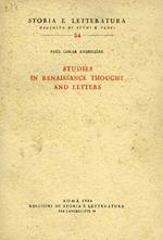 Studies in Renaissance thought and letters