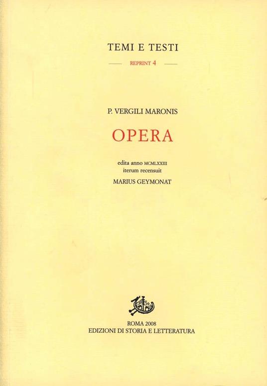Opera - Publio Virgilio Marone - copertina