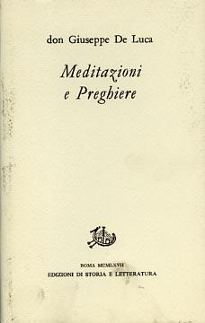 Meditazioni e preghiere - Giuseppe De Luca - copertina