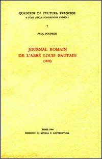 Journal romain de l'abbé Louis Bautain (1838) - Paul Poupard - copertina